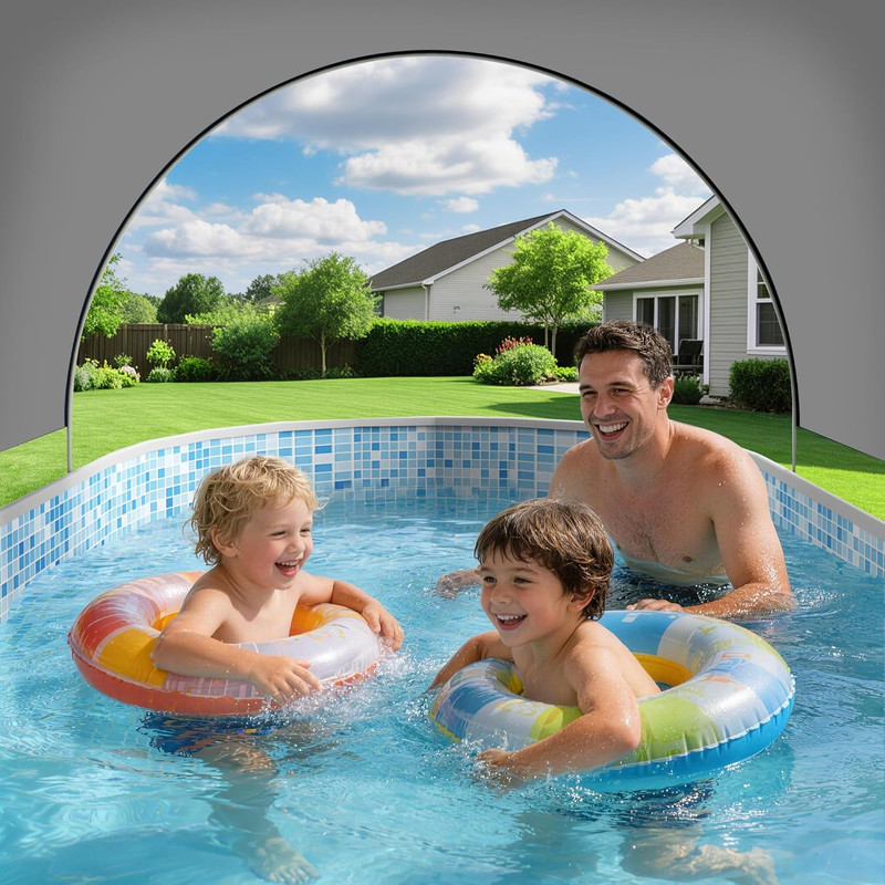 Foldable Pool with Canopy, 10Ft Noninflatable Oversize Thickened Foldable Swimmi gallery