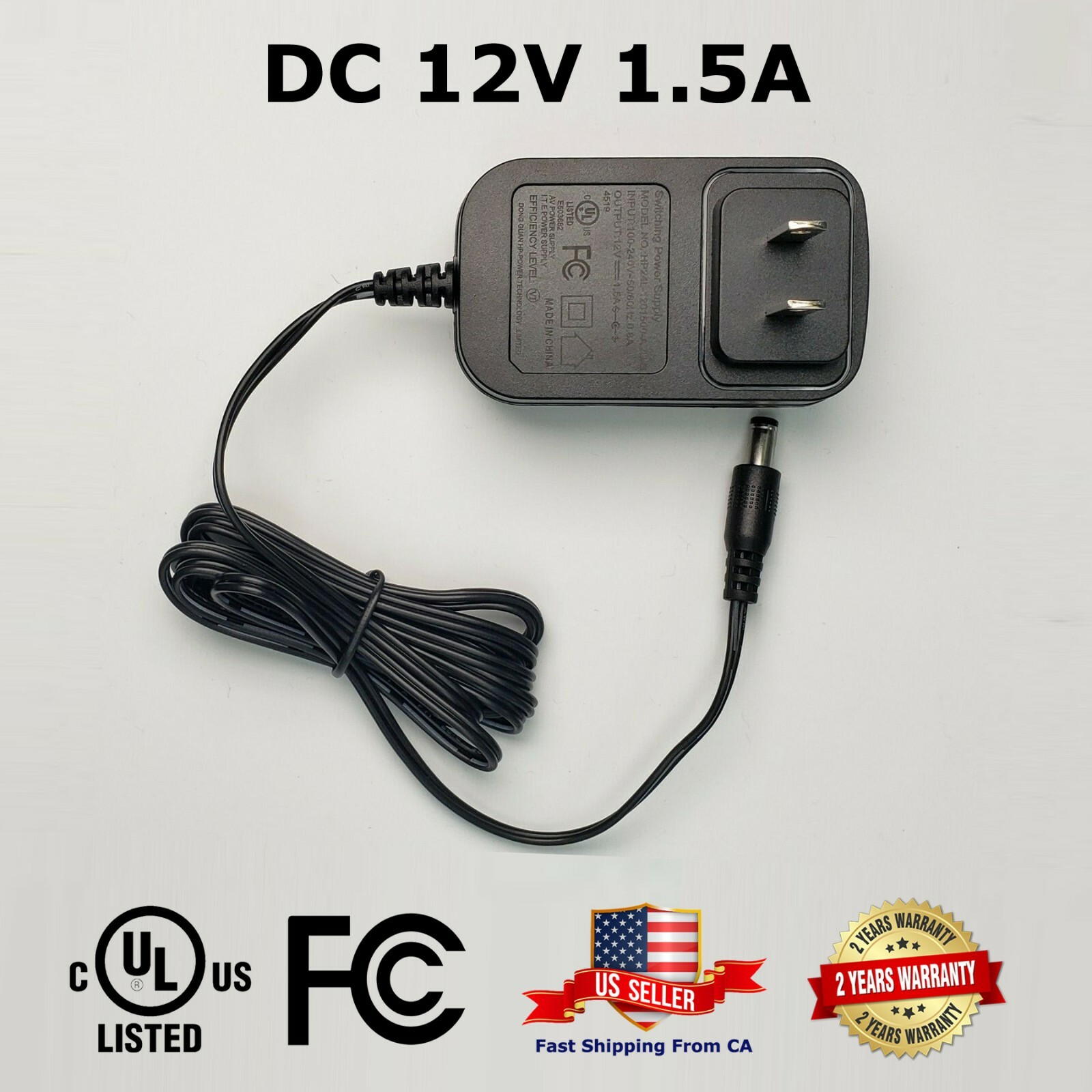 AC to DC 12V 1.5A Power Supply Adapter Heavy-duty UL with 2 Years Warranty gallery