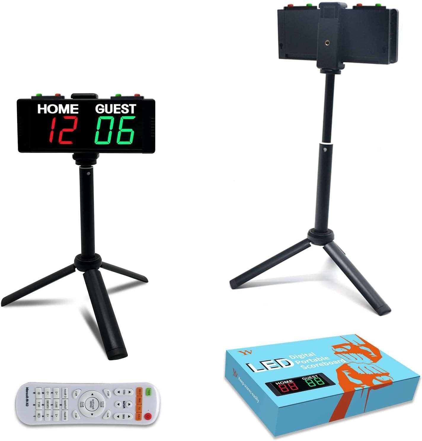 Portable Digital Scoreboard Timer with Remote - Battery Powered, Outdoor Game Sc gallery