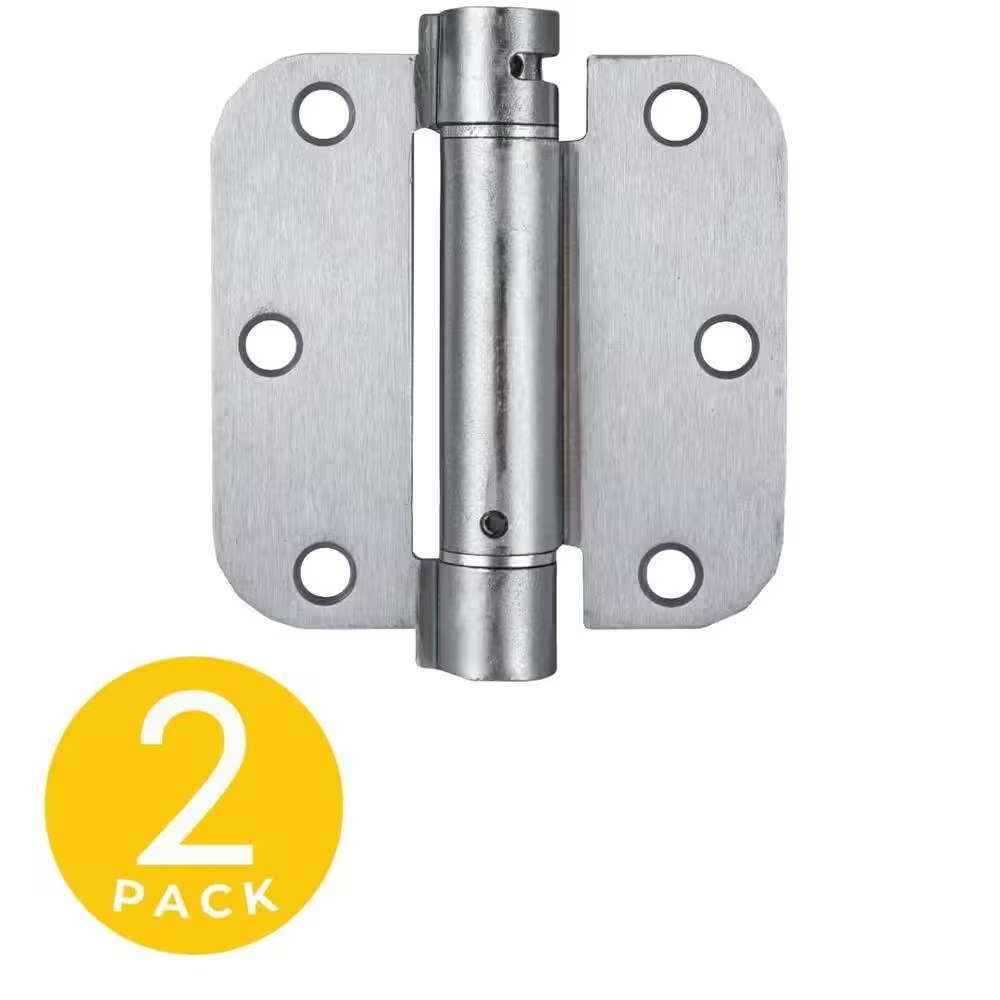 3.5 In. X 3.5 In. Brushed Chrome Full Mortise Spring 5/8 In. Radius Hinge with N gallery