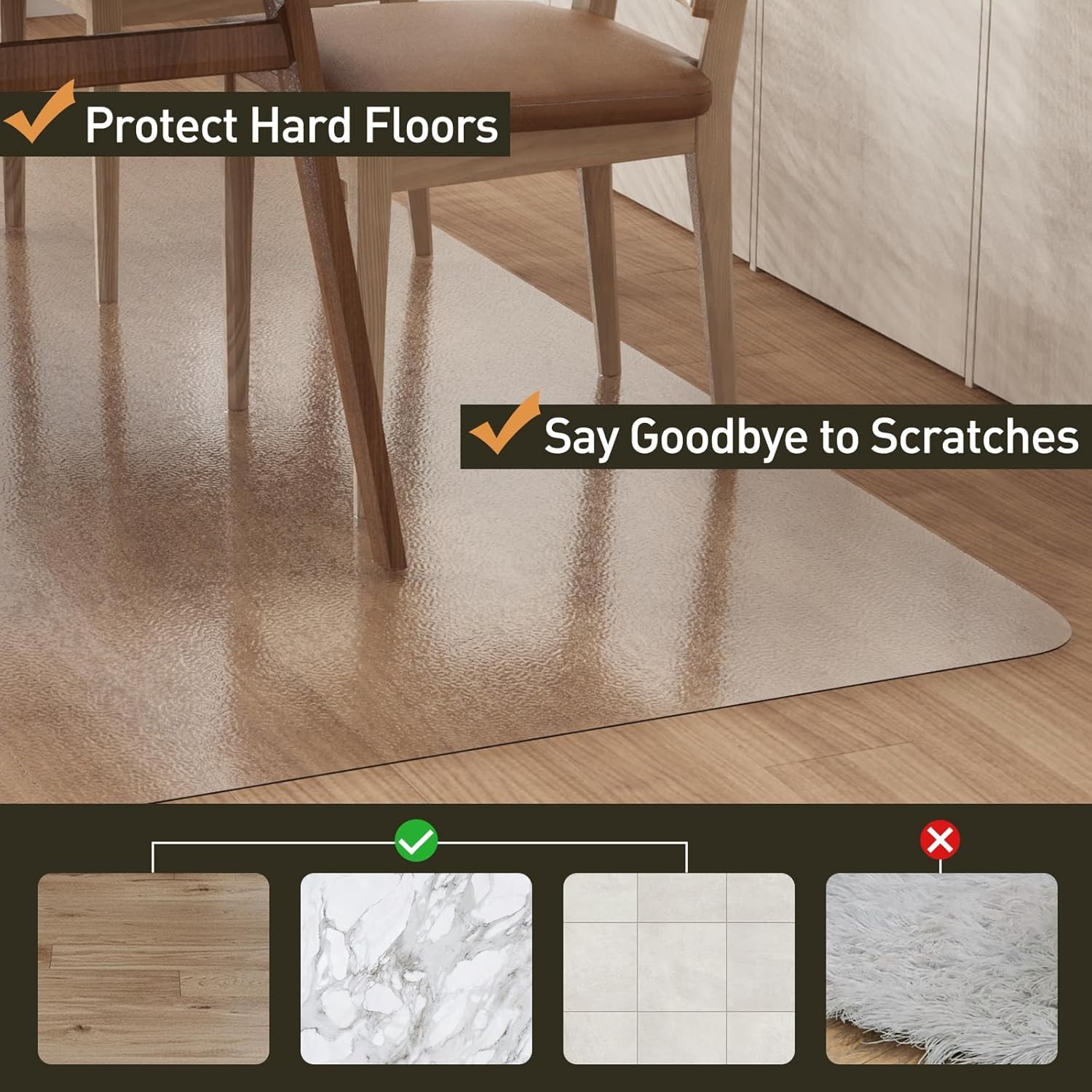 Clear Plastic Floor Mat 6x9ft Waterproof Non Slip gallery