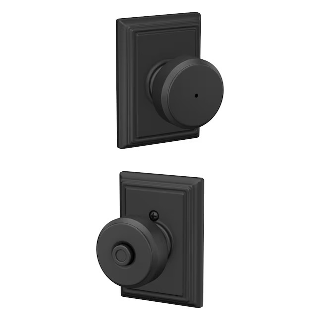 Schlage Bowery-Addison Matte Black Interior/Privacy Door Knob F40 BWE 622 ADD