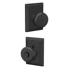 Schlage Bowery-Addison Matte Black Interior/Privacy Door Knob F40 BWE 622 ADD
