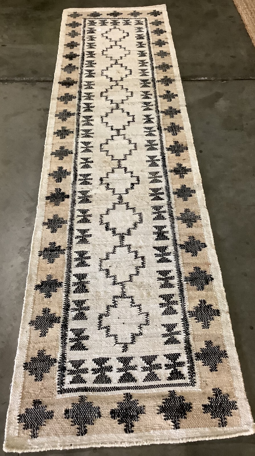 IVORY / GREY 2'-3" X 9' Broken Thread Rug, Reduced Price 1172663507 KLM755A-29 gallery