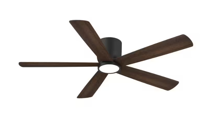 HDC Britton 52" LED Indoor Matte Black Ceiling Fan w/ Light kit + Remote gallery