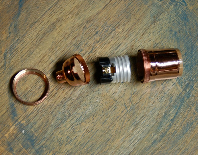 Solid Brass Light Socket, Keyless, Vintage Industrial Lamps Pendants, 6 Options gallery