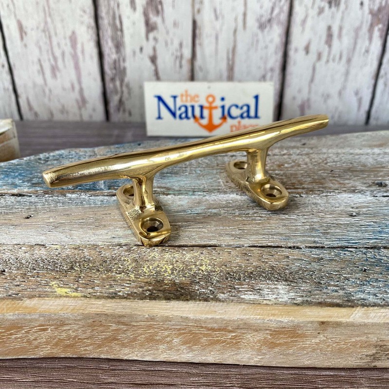 Solid Brass Cleats - Nautical Wall Hooks - Marine Boat Dock Chock - Coat Hanger gallery