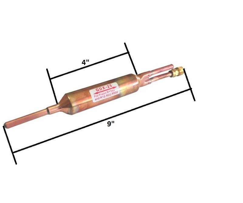 3PC FILTER DRIER REFRIGERANT LIQUID LINE WITH CHARGING VALVE 1/4 X 1/4  25 grams gallery