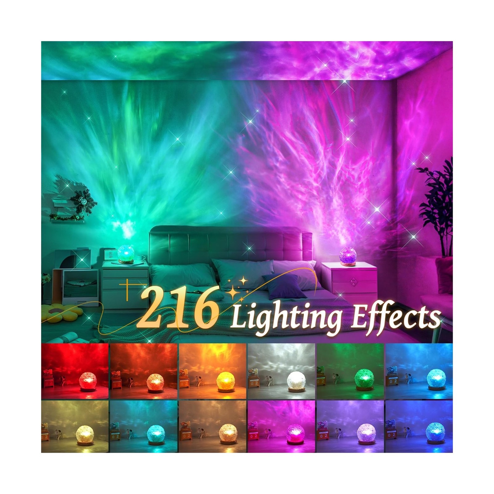Mubarek Crystal Light Projector, 216 Modes Mood Lighting for Bedroo... Fast Ship gallery