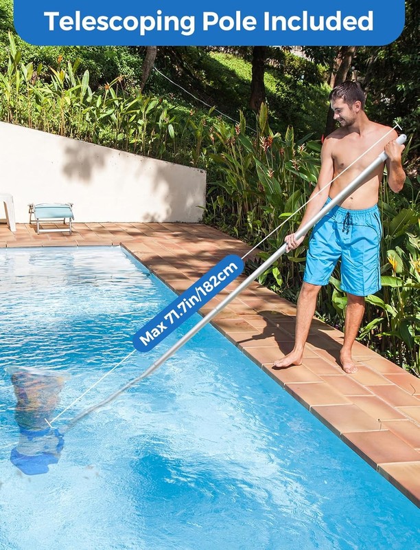 Leaf Vac Cordless Hoseless Pool Leaf Vacuum & Skimmer Rechargeable 90Min Runtime gallery