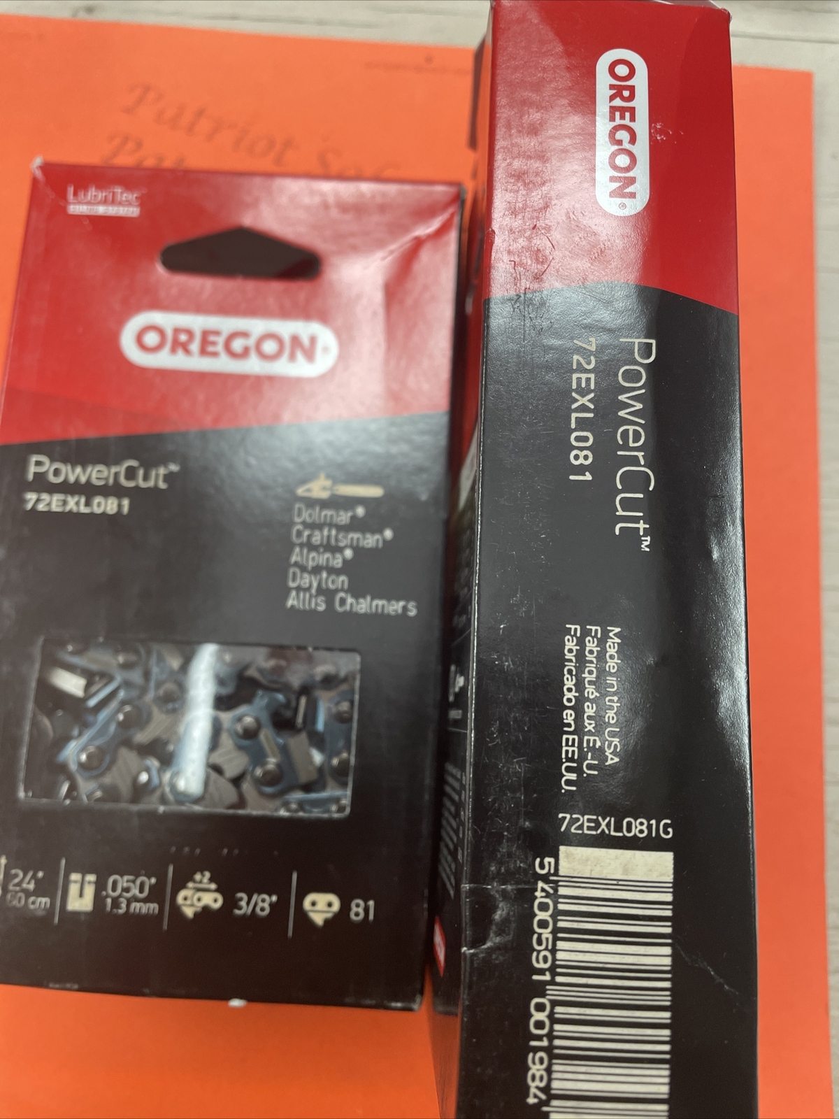 2 Pack Oregon 72EXL081G Chainsaw Chain 24" 3/8 .050 81 DL MADE IN USA gallery