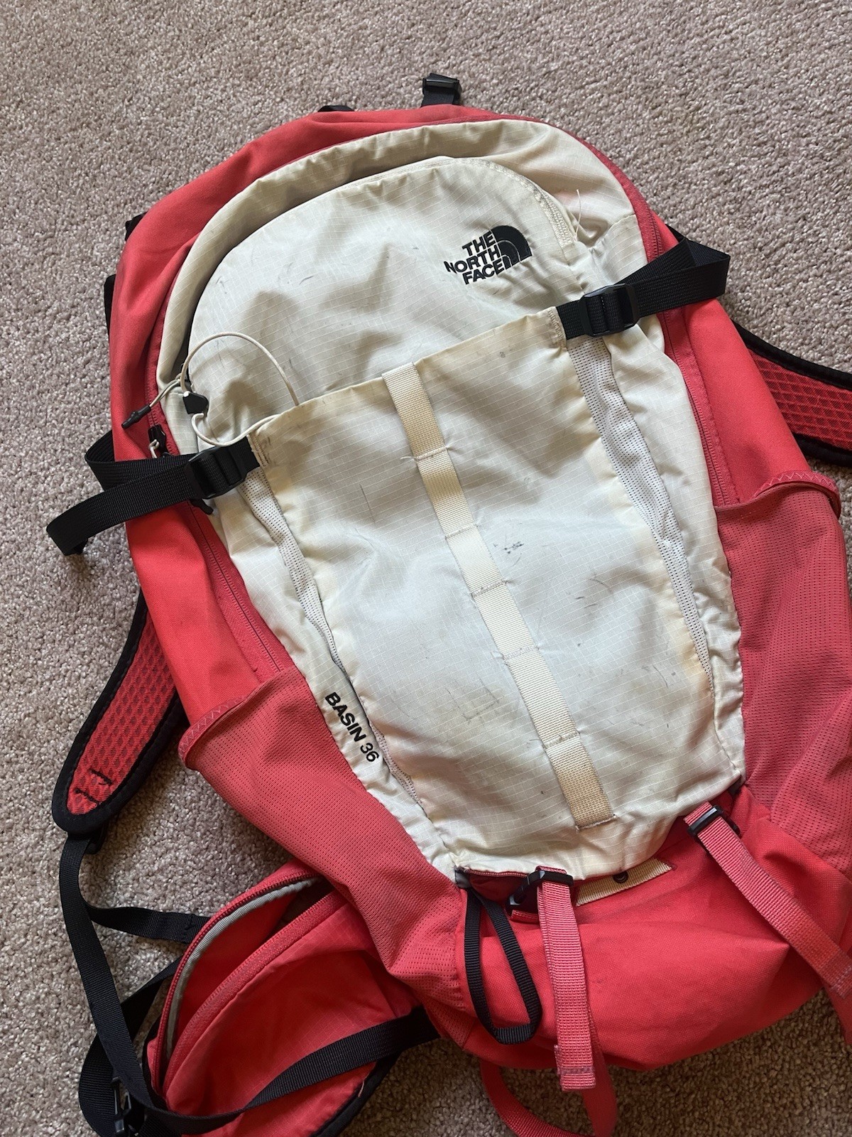 North Face Basin 36 Red & White Hiking Backpac 4