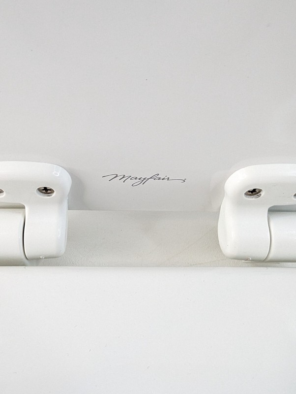 Mayfair 843SLOW-000 White Plastic Hinge Molded Wood Slow Close Toilet Seat gallery