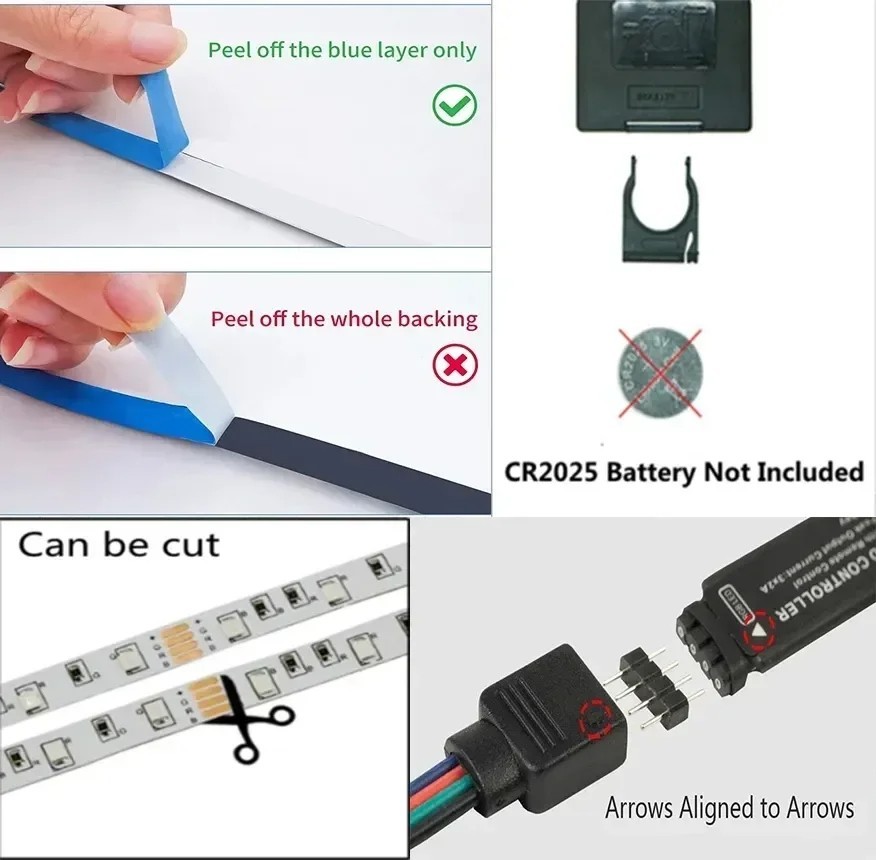 RGB LED Strip Light 5050 Bluetooth APP IR Remote Control USB 20M gallery