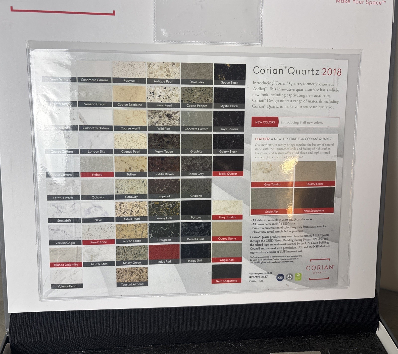 Corian Design Quartz Color Portfolio Swatch Sample Box 2018, Complete 💥 gallery
