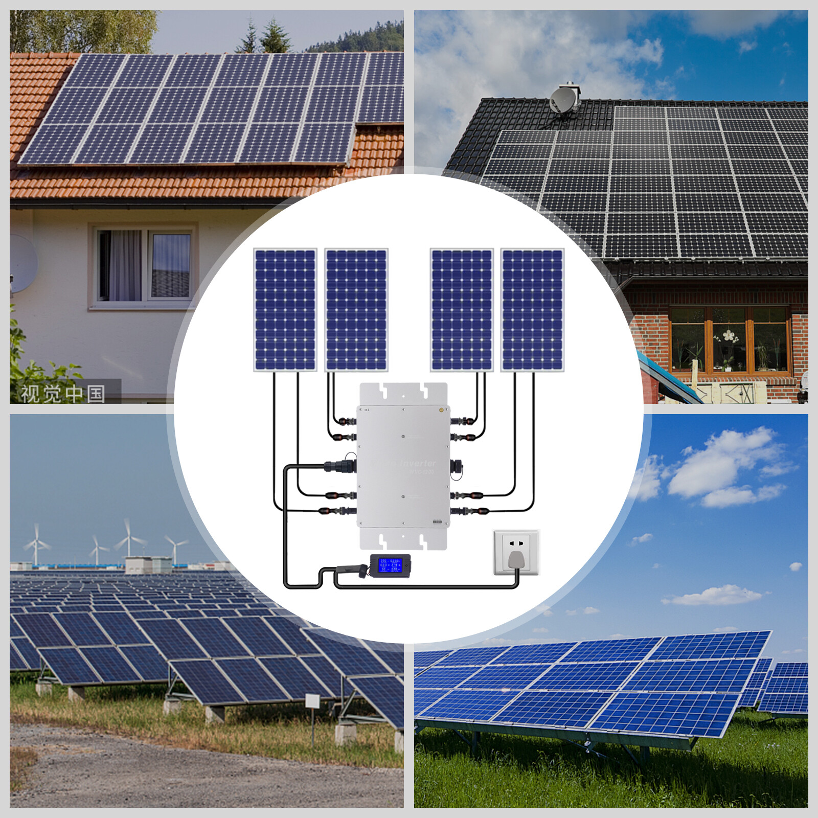 1200W Micro Solar Panel Smart Inverter Pure Sine Wave MPPT Grid Tie Inversor New gallery