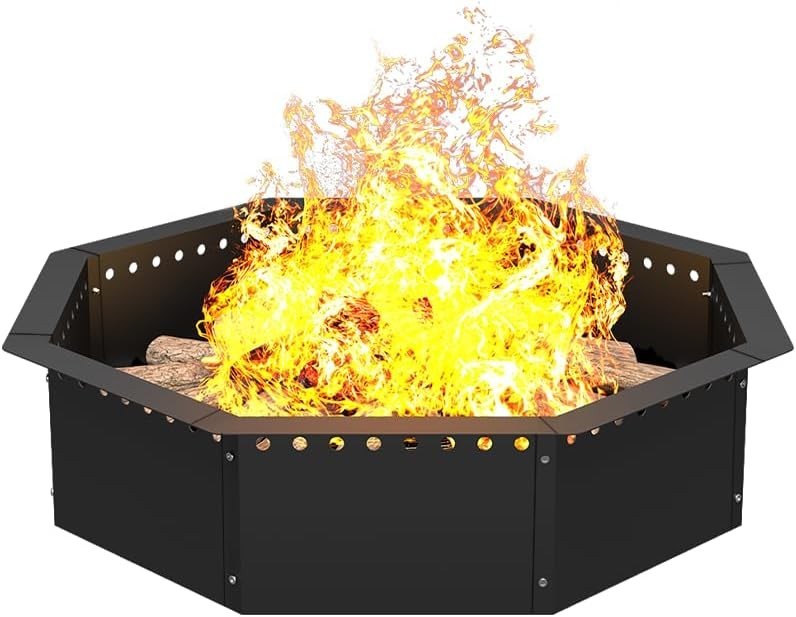 Smokeless Fire Pit Ring 32-Inch Outer 28-Inch Inner Diameter Large Solid Steel gallery