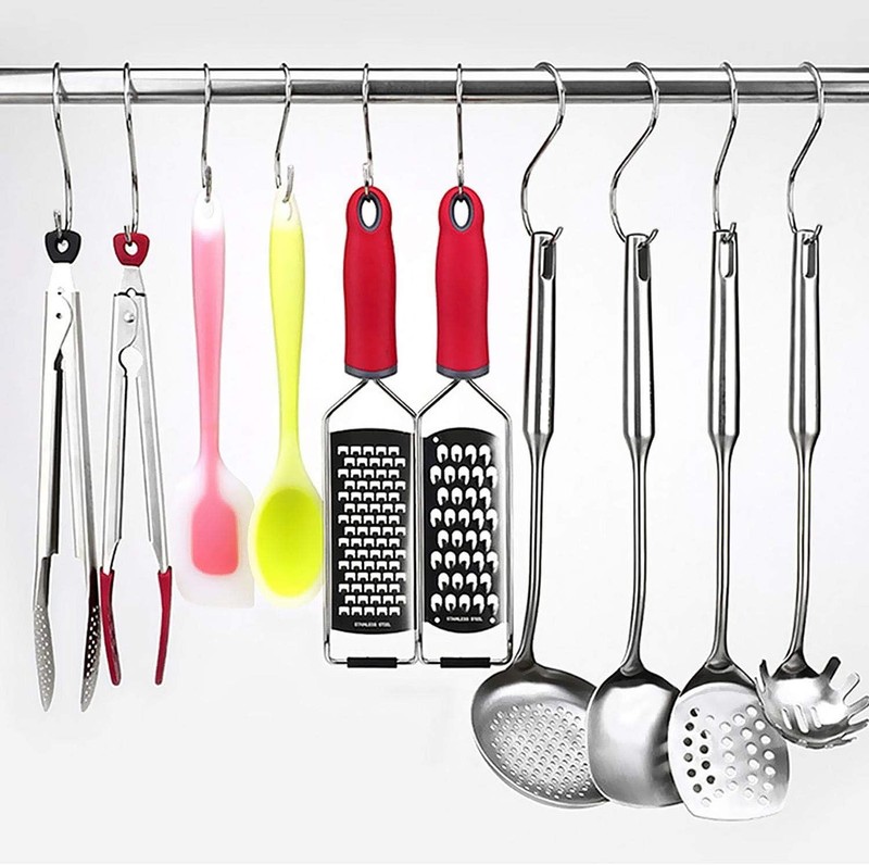 20 Pack 2.75 Inch S Hooks Stainless Steel S Shaped Heavy Duty 22lbs Kitchen gallery