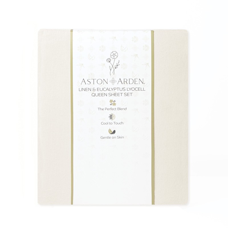 Linen and Eucalyptus Lyocell Sheet Set, Classic Linen Look, Moisture Wicking gallery
