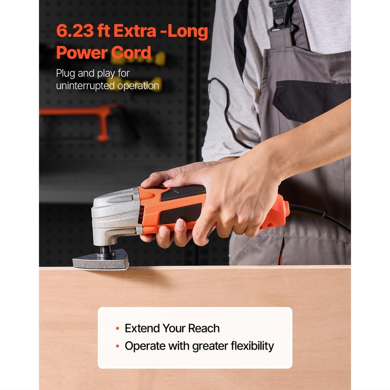 Oscillating Multi-Tool Kit, 2.2Amp Corded Electric Tool with 22,000 OPM Speed gallery