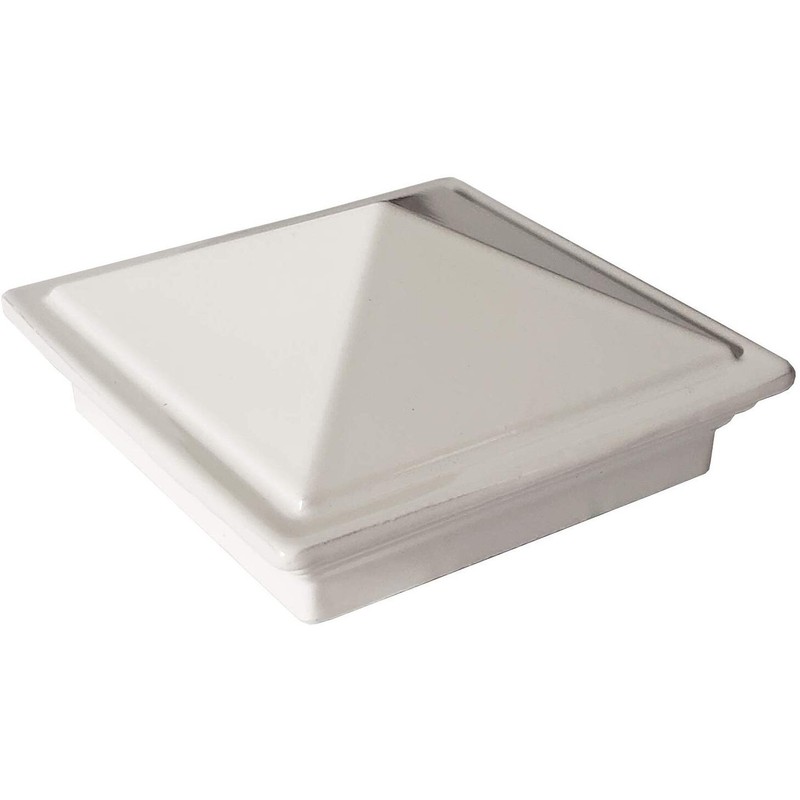 2" x 2" Aluminium Pyramid Post Cap for Metal Posts - Pressure Fit - White gallery