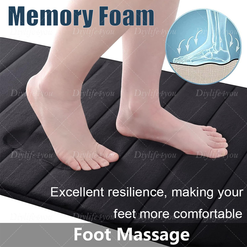 Memory Foam Bath Rug Bathroom Floor Shower Mats Carpet Soft Absorbent Non-slip gallery