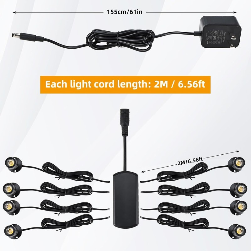 4/8Pack Dimmable LED Mini Spotlight for Display Cabinet Showcase Warm/Cold White gallery