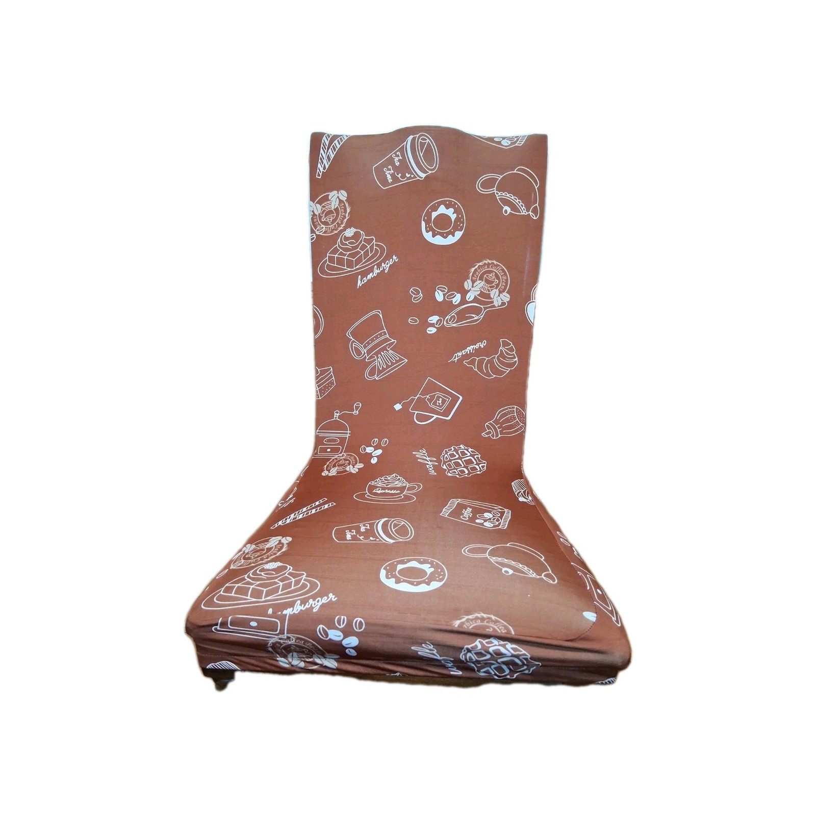 Set Of 6 Polyester & Spandex Kitchen Chair Slip Cover With Food And Beverages gallery