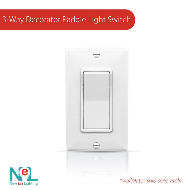 3-Way, Single-Pole, Wall Light Switch, On/Off Rocker Paddle Switch, UL, 10 Pack gallery