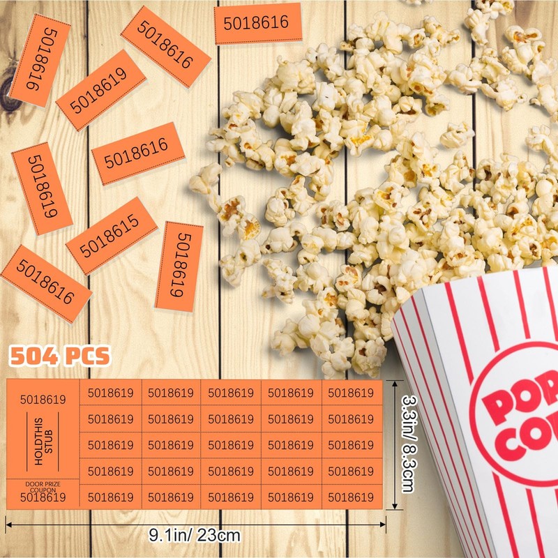 504 Sheets 25 Bid Raffle Ticket Different Numbers Chinese Auction Orange New gallery