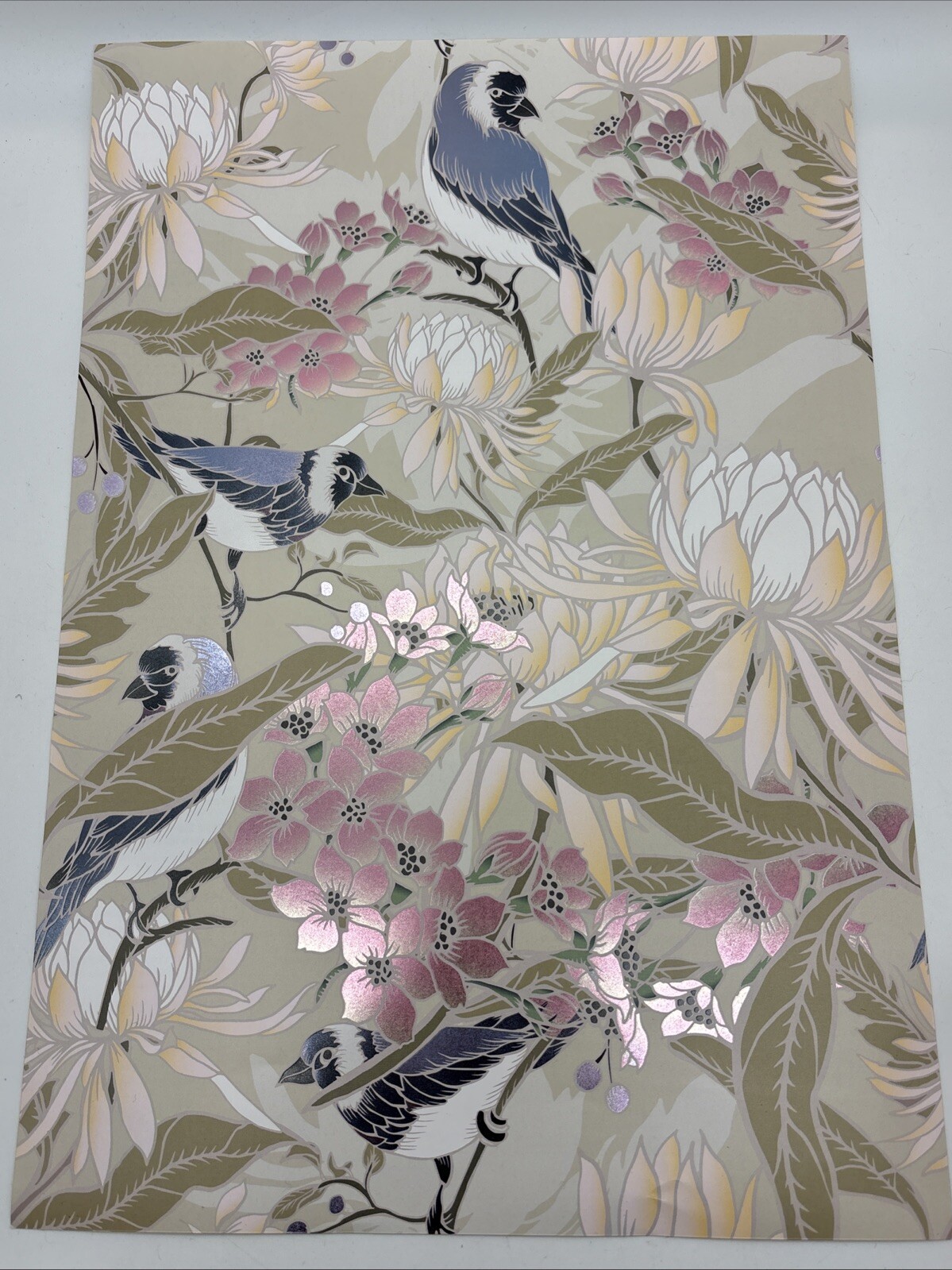 Main Street Wallpaper Sheet Birds Flowers Pink Crafts Arts Decor 11x16in Lot 4 gallery
