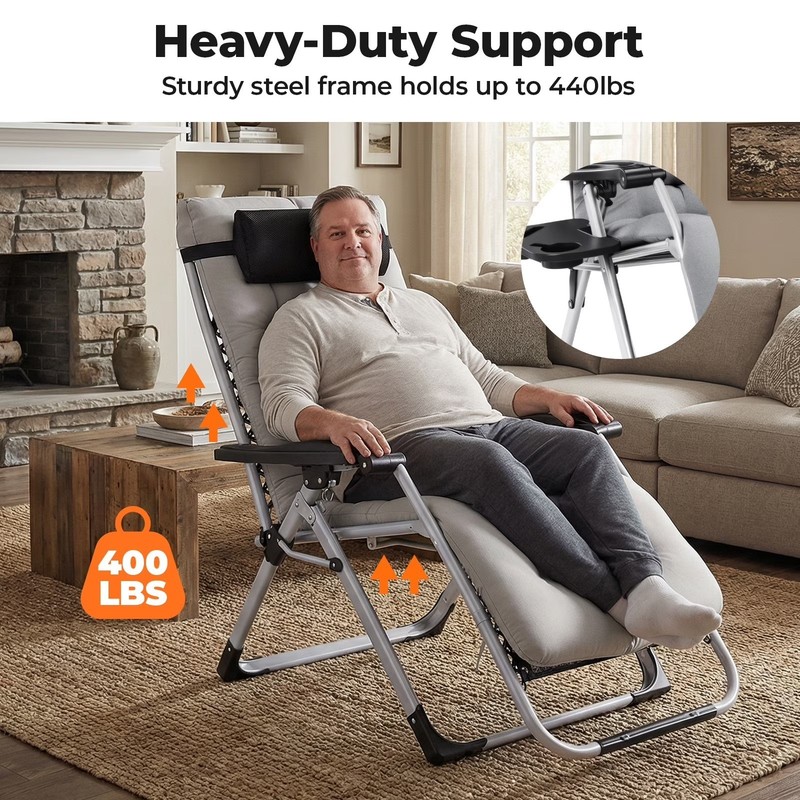 Zero Gravity Chair 440lbs Capacity,Foldable for Outdoor,Outdoor sun lounge chair gallery