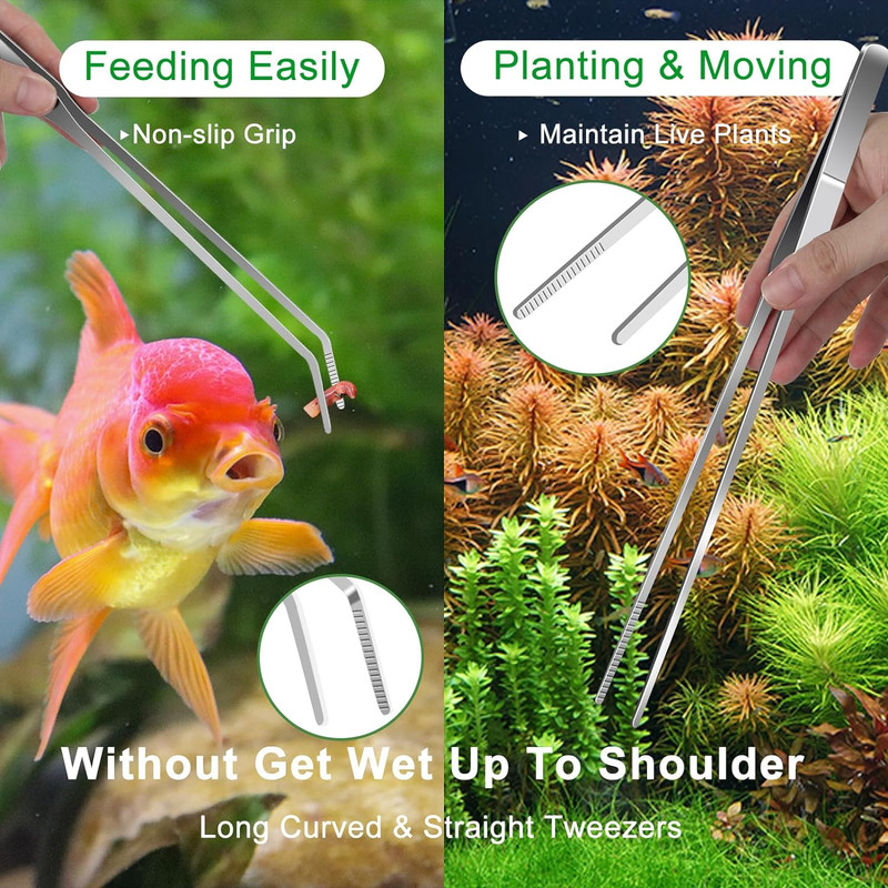 4Pcs Aquascaping Tools Kit, Aquascape Tools Long and Strong Planted Aquarium Tw gallery