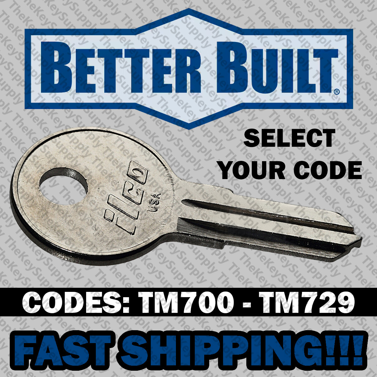Better Built Truck Tool Box Replacement Key Cut to Code TM700-TM729 gallery