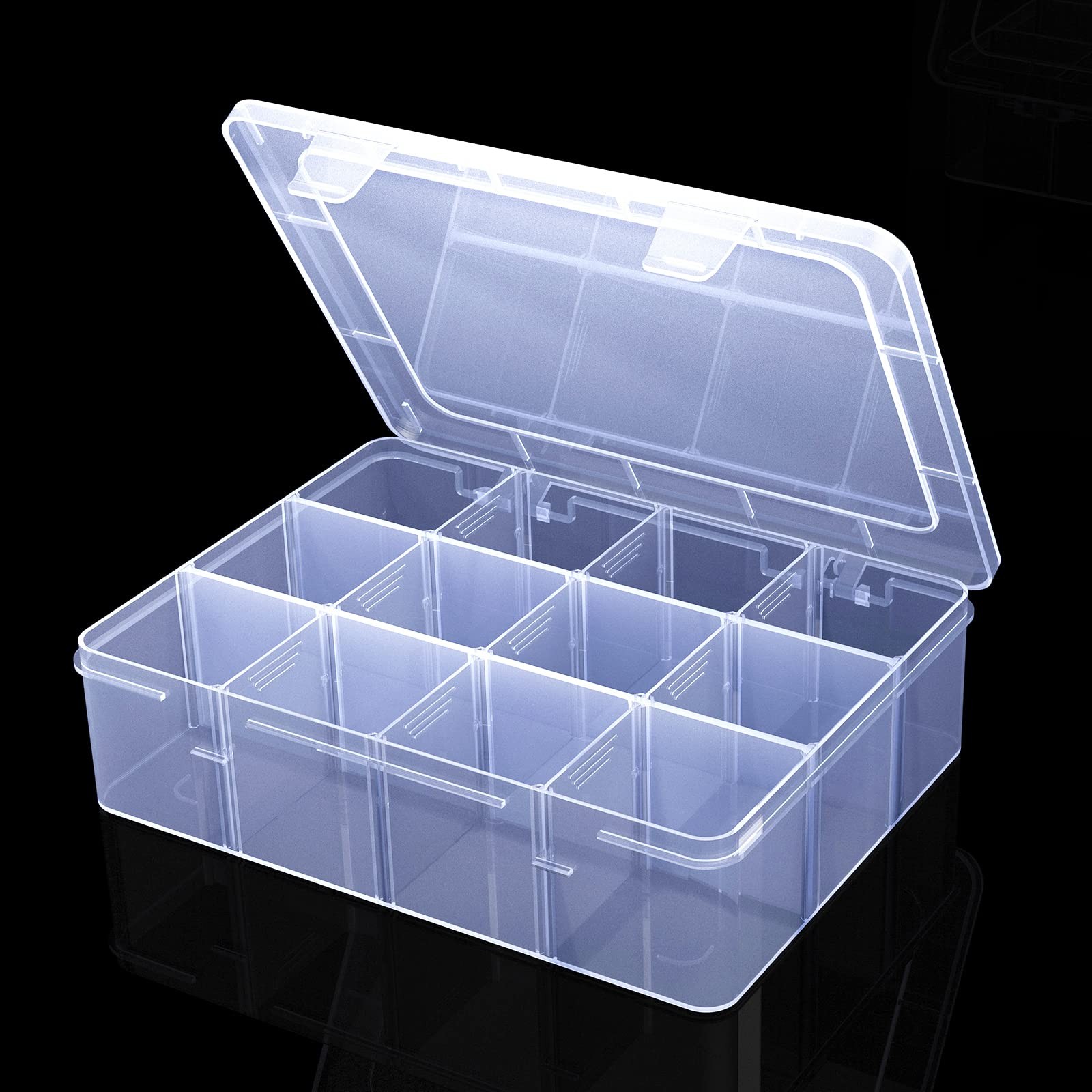 Large Clear Organizer Box,12 Grids Organizer Box with Removable Dividers for ... gallery