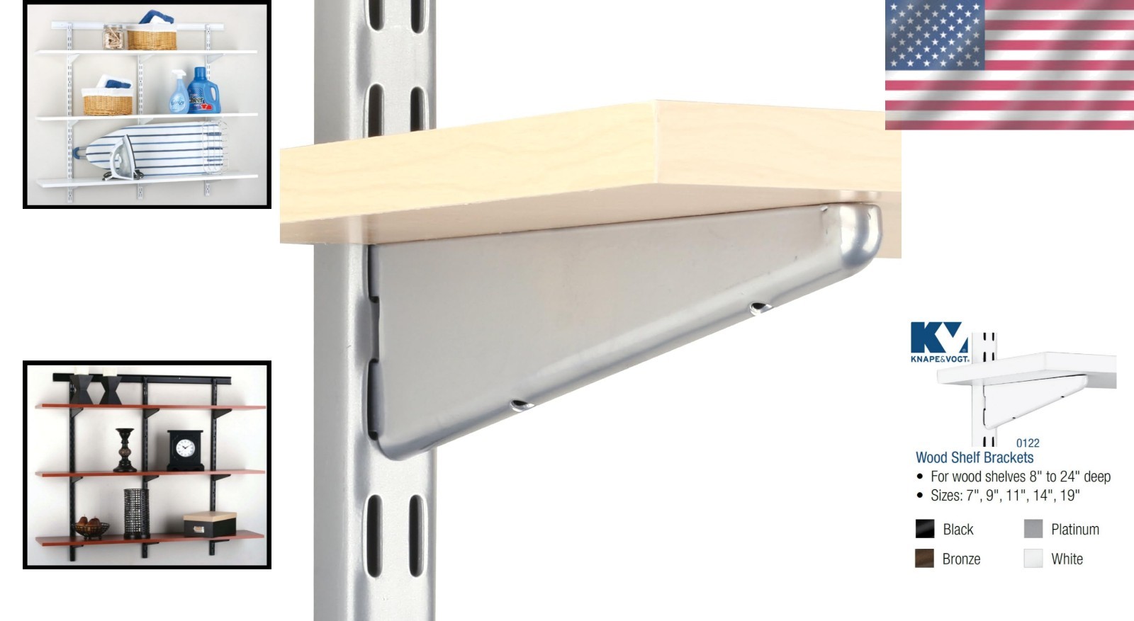 Modern 7-Inch Alloy Steel Shelf Bracket with 490 lbs Capacity - Platinum Finish gallery