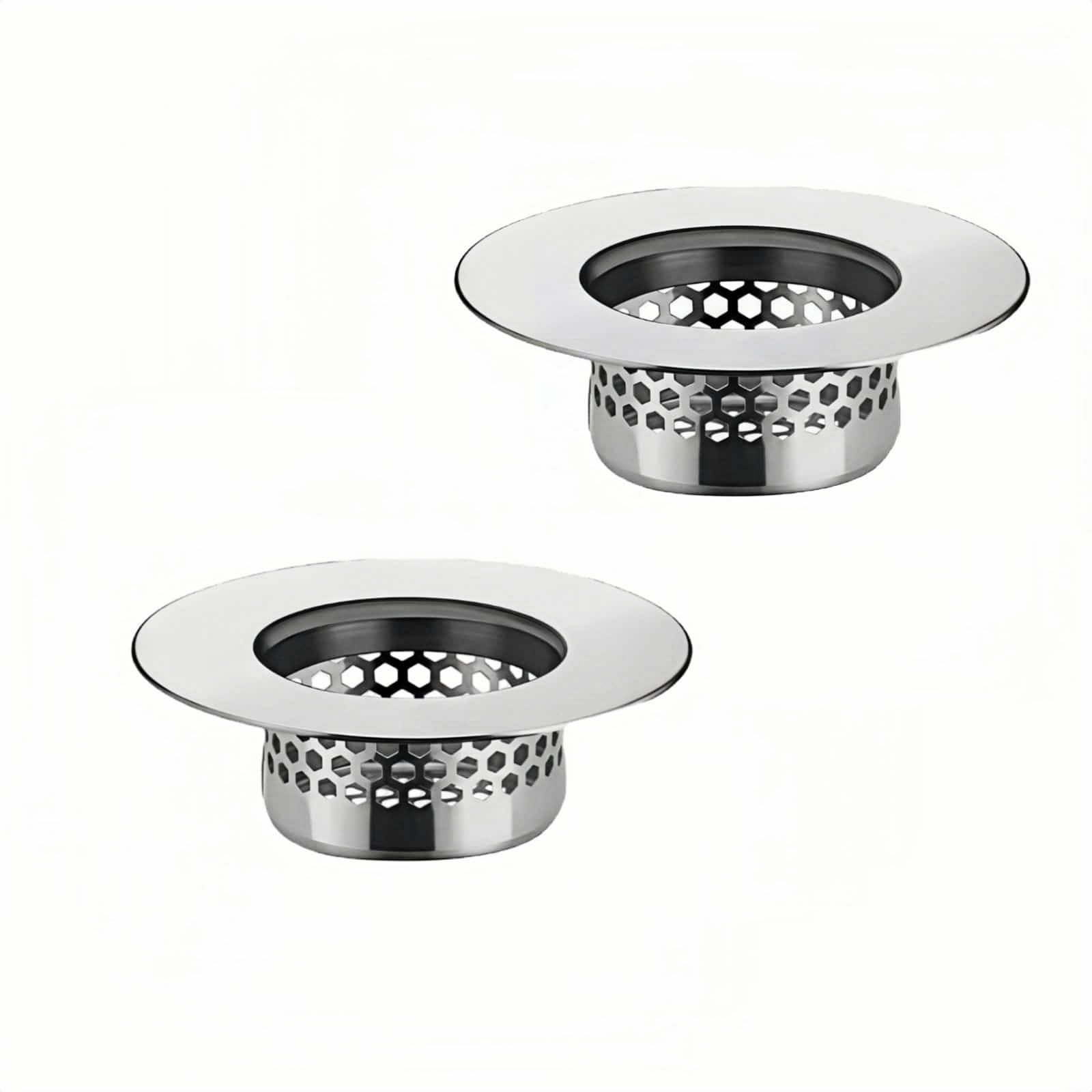 Bathroom Sink & Bathtub Drain Filter Strainer Set - 2 Pack Hair Silver gallery