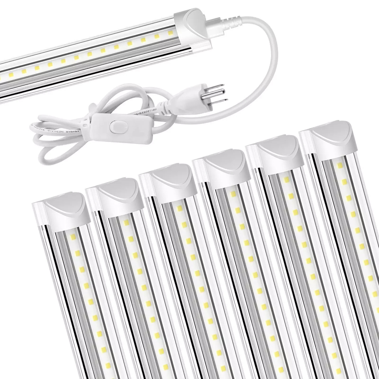 4FT LED Shop Light T8 Linkable Ceiling Tube Fixture 24W Daylight 6000K Clear gallery