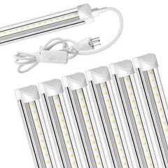 4FT LED Shop Light T8 Linkable Ceiling Tube Fixture 24W Daylight 6000K Clear
