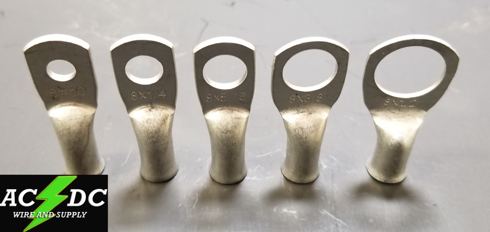 8 Gauge Cable Lugs Ring Terminals Battery Wire Connectors Pure Copper Tinned gallery