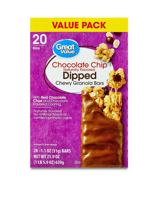 Great Value Chocolate Chip Dipped Chewy Granola Bars, 1.1 oz Paper Box, 20 Count gallery