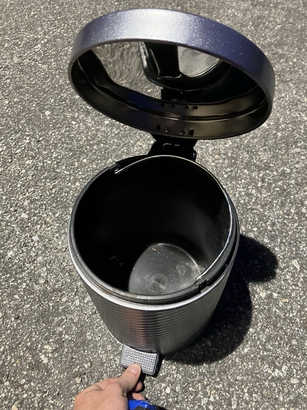 Grey Metal Step Trash Can gallery
