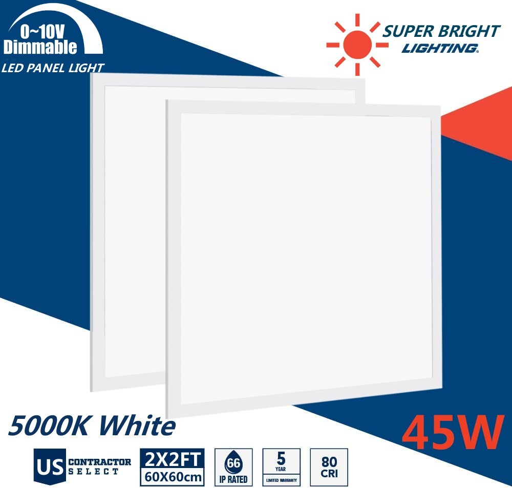 LED Flat Panel (2' x 2') 45W 5400 lumen 5000K -Fast US Shipping- Dimmable 2 Pack