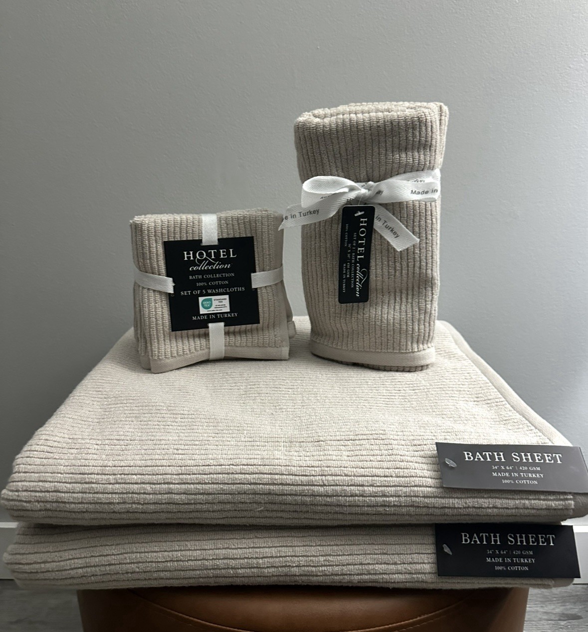 Hotel Collection 9PCs Bath Towel OEKO-TEX 100% Cotton Turkiye Made Towel Set gallery