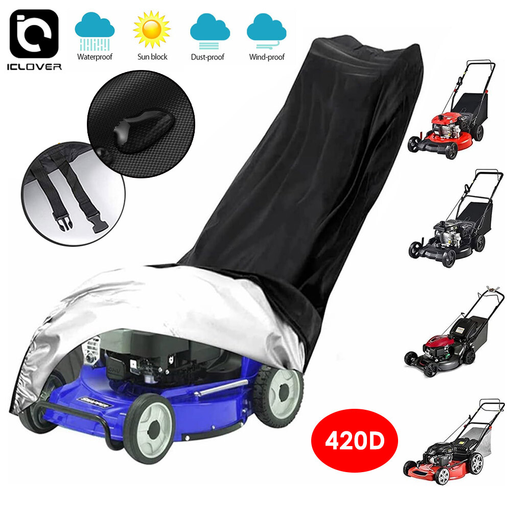 420D Push Lawn Mower Cover Waterproof Walk Behind Storage Protector Heavy Duty gallery