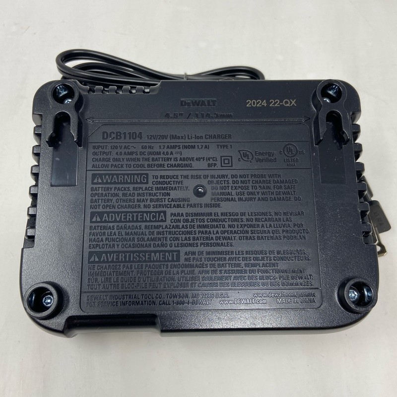 DeWalt DCB1104 12V/20V MAX 4A Li-Ion Charger Black/Yellow gallery