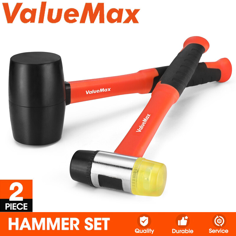 ValueMax 2PIECES Rubber Mallets 16oz Rubber Mallet 35mm Double-Faced Soft Mallet gallery