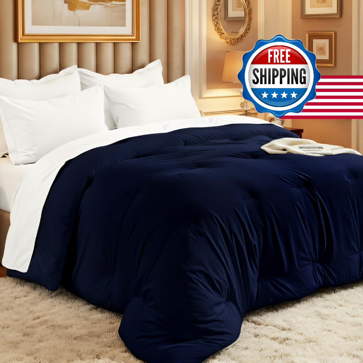 Easthome Comforters Queen Size, All Season Quilted Bed Comforter, Ultra-Soft Dow gallery