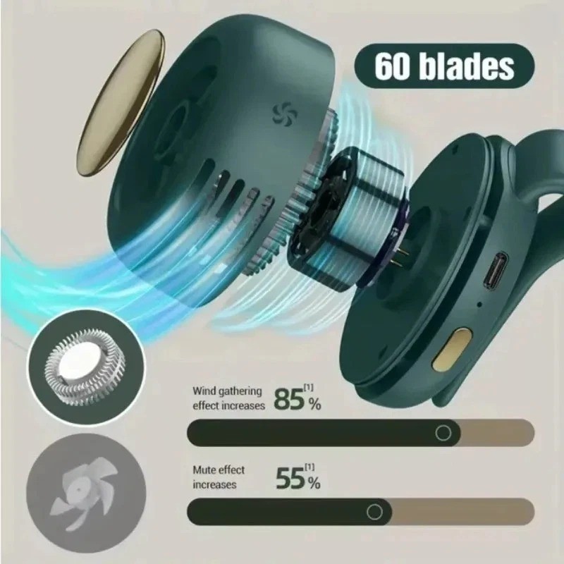2026 New Mini Portable Silent Bladeless Fan Small Clip On Shirt Waist Adjustable gallery