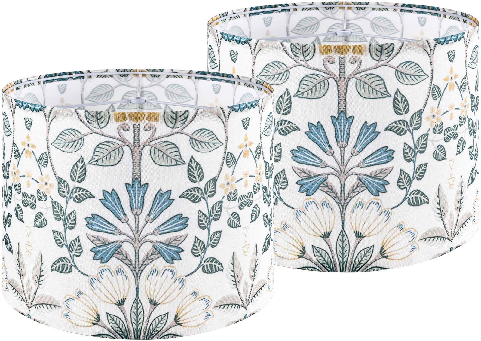 2 PCS 13x13x10 Inch Medium Drum Lamp Shades Spider Polyester Plant Print gallery